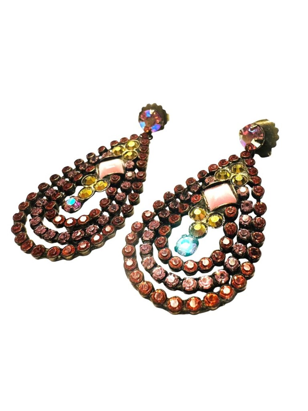 Sorrelli Pink Crystal Teardrop Earrings